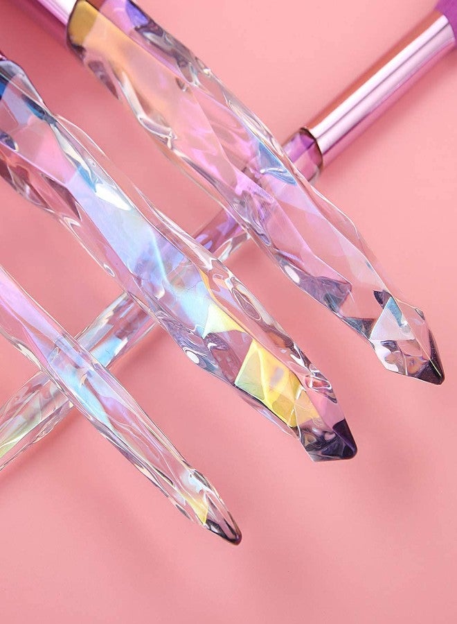 CARTSHOPPER Makers Blue Crystal Makeup Brush Set Rhinestone Transparent Handle Brushes Set Powder Foundation Concealer Eyeshadow Makeup Brushes Kit Women Beauty Tool-10Pcs - Image 5
