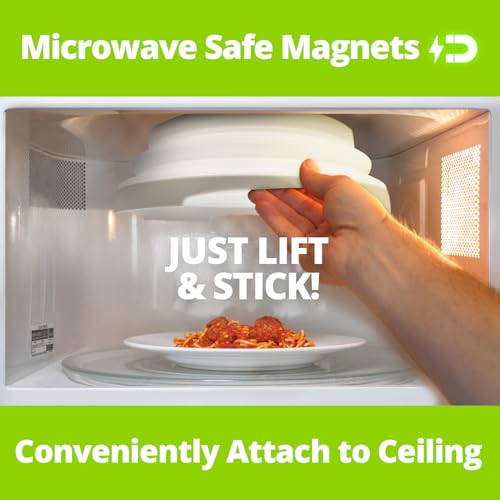 HOVER COVER Magnetic Microwave Splatter Cover 2.0, Collapsible 12-Inch BPA-Free Food Lid with Upgraded Magnets, Vented Plate Guard, Dishwasher Safe, Space-Saving Magnetic Storage - White - Image 5