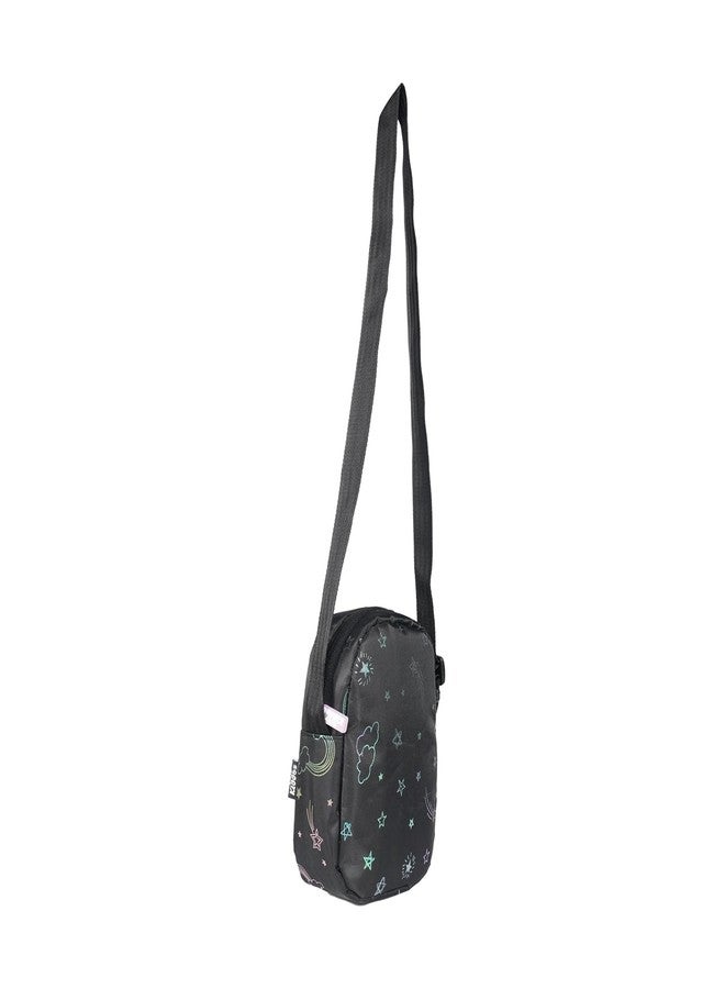 Smily Kiddos Stary Pop Sling Bag for Kids - Black | Space Theme Crossbody Bag | Lightweight Travel & Casual Bag for Girls & Boys | Adjustable Strap | 17 × 13 × 6 cm - Image 4