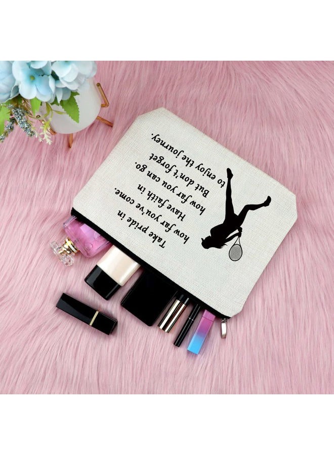 Sfodiary Tennis Gifts Makeup Bag Inspirational Gift for Tennis Player Birthday Gift for Women Cosmetic Bag Tennis Lover Gift Graduation Gift for Tennis Girl Travel Cosmetic Pouch Christmas Gift - Image 4