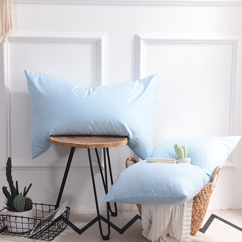 Cotton Pillowcase Simple Solid Color Single Sky Blue