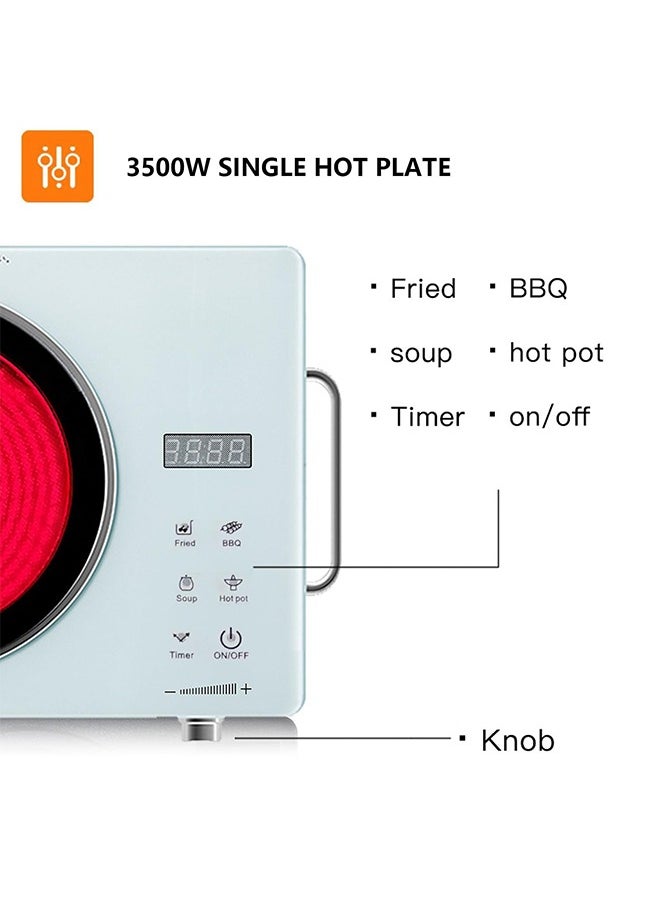 Joshberg 3500W Infrared Cooker,Single Infrared Ceramic Hot Plate,Induction Cooker Electric Infrared Burner Compatible for All Cookwares - White  - Image 5