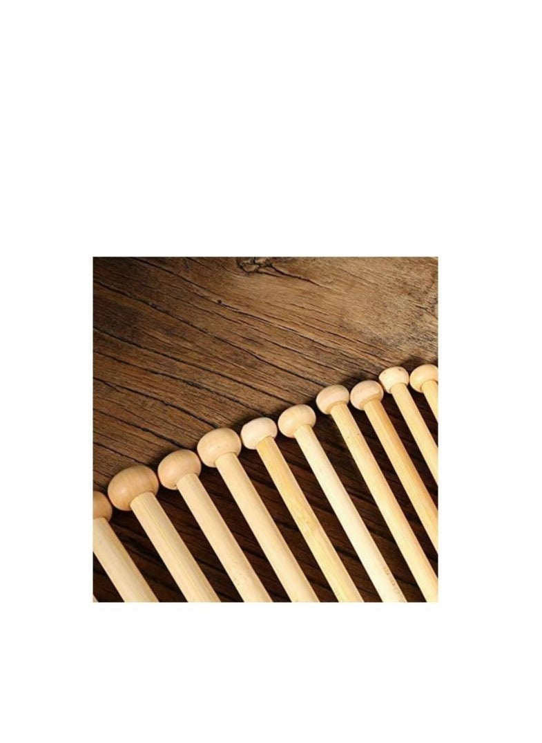 Generic - 36PCS Bamboo Knitting Needles Set, Single Pointed Carbonized Knitting Needles, 18 Sizes from 2.0mm-10.0mm, 9 Inches Length for Handmade Creative DIY - Image 1