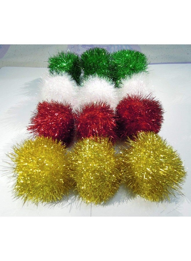 PETFAVORITES Bushy Sparkle Ball Cat Toy, Interactive Glitter Pom Pom Cat Toy Balls For Kittens, 12 Pack.  - Image 4