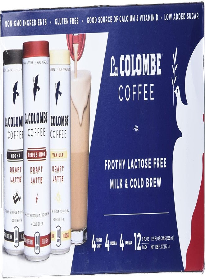 La Colombe علبة لا كولومب درافت لاتيه إسبريسو مضغوط على البارد متنوعة 9 أونصة (موكا/ثلاث جرعات/فانيليا، عبوة من 12 علبة) - Image 4