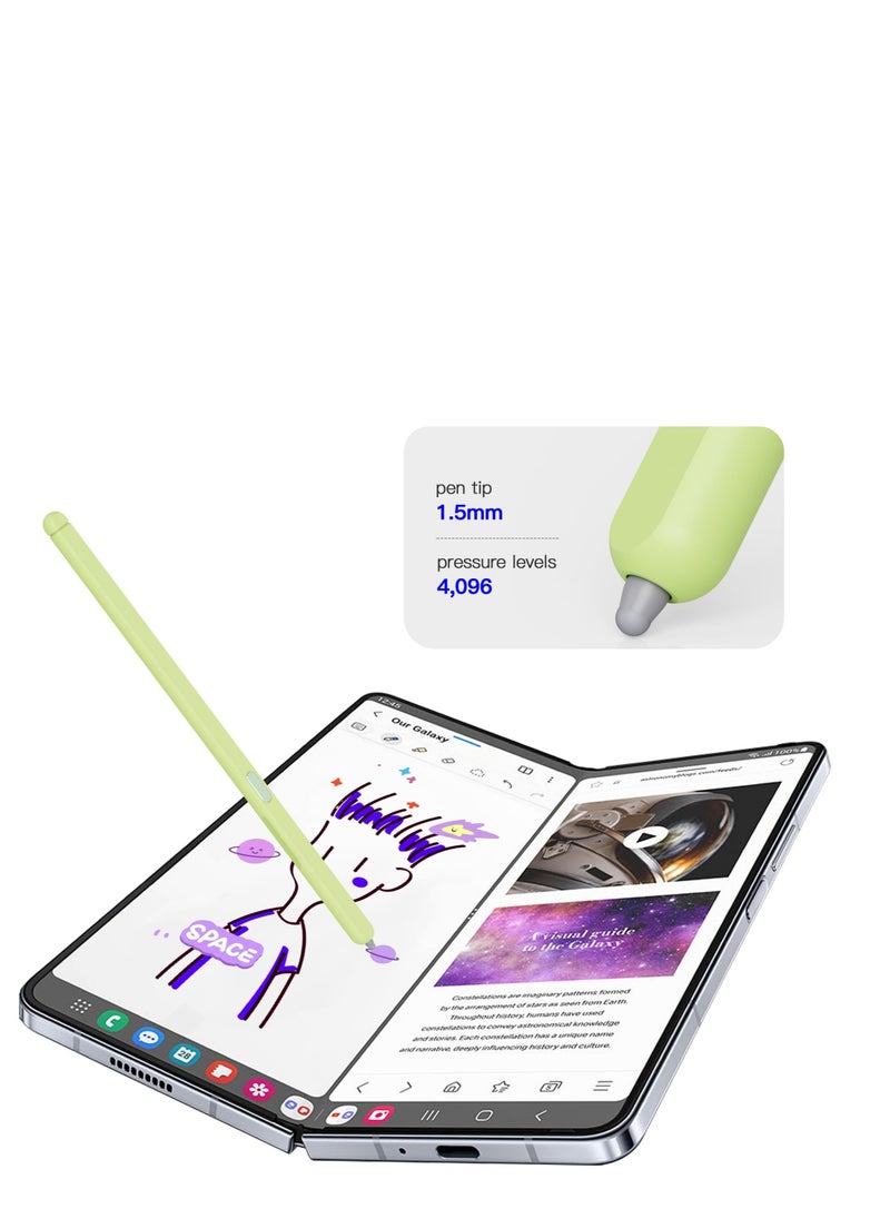 Slim Stylus Pen for Samsung Galaxy Z Fold5 - 1.5mm Tip, 4,096 Pressure Levels, Compact Design, Green Color, Perfect for Precision Writing