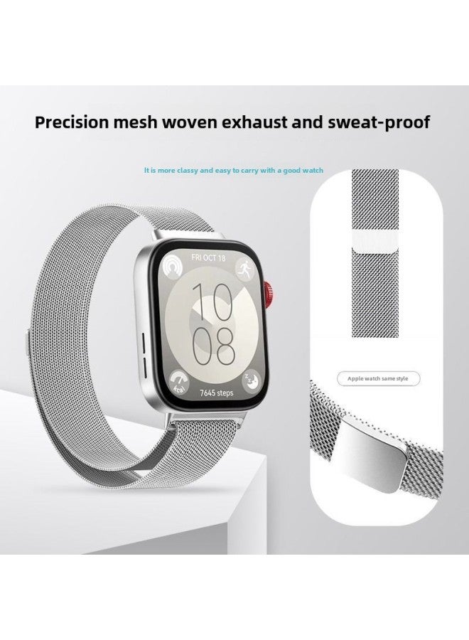 لساعة huawei Fit3 حزام Watchfit3 سوار معصم مغناطيسي معدني ميلانو لطيف Fit2 حزام بديل - اللون: لساعة huawei Watch Fit2 - [ملون] حزام ساعة مغناطيسي ميلانو