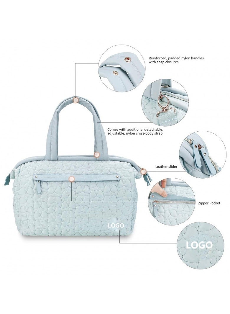 Diaper bag, tote bag, with diaper changing table, upgraded multifunctional baby bag, strap, adjustable shoulder strap 43 * 15 * 30cm light blue - Image 2