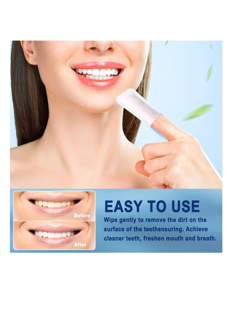 Oral - Mint-Flavored Oral Wipes, Teeth Whitening Wipes Oral Cleaning Wipe, Portable and Disposable, for On-The-Go, Travelling, Office, Home, Ect. Sugar Free(Dark Blue, 60 Pcs) - Image 1