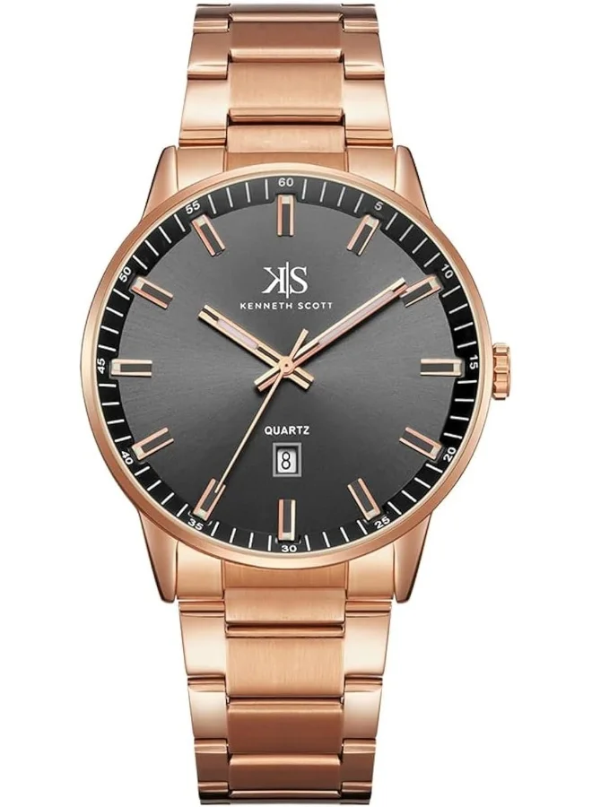 كينيث سكوت Kenneth Scott Men's Black Dial Analog Watch - K22010-RBKW