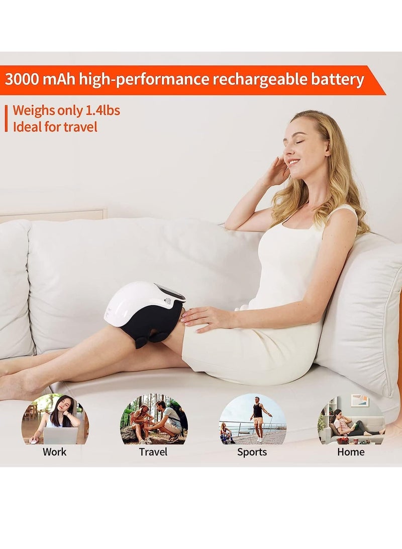 إلترازون Knee Massager with Heat and Vibration, Cordless Rechargeable Massager with Adjustable Brace Straps for Knee Joint Pain Injury, Swelling and Stiffness - Image 5