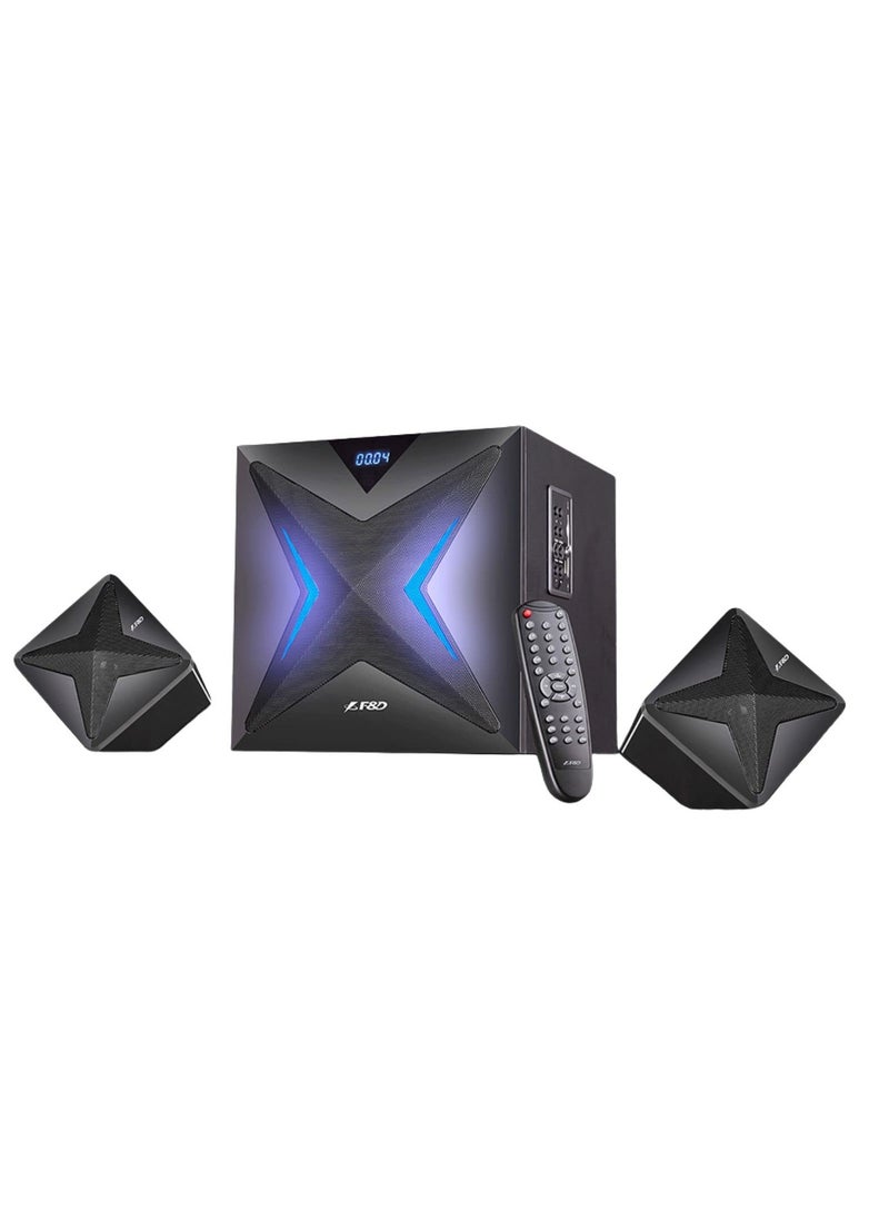ماركة غير محددة - مكبر صوت لاسلكي F&D F550X بتقنية البلوتوث وNFC، نظام صوت 2.1، إضاءة LED متعددة الألوان، تشغيل USB/SD/AUX - Image 1