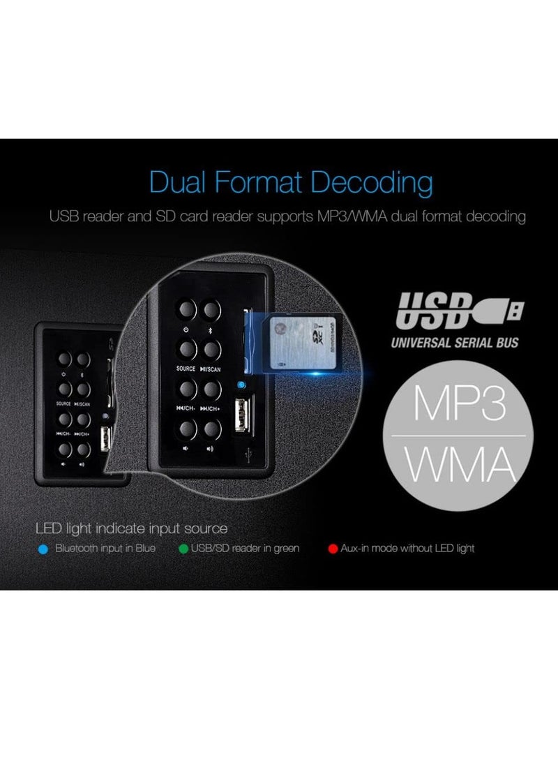 ماركة غير محددة - مكبر صوت لاسلكي F&D F550X بتقنية البلوتوث وNFC، نظام صوت 2.1، إضاءة LED متعددة الألوان، تشغيل USB/SD/AUX - Image 1