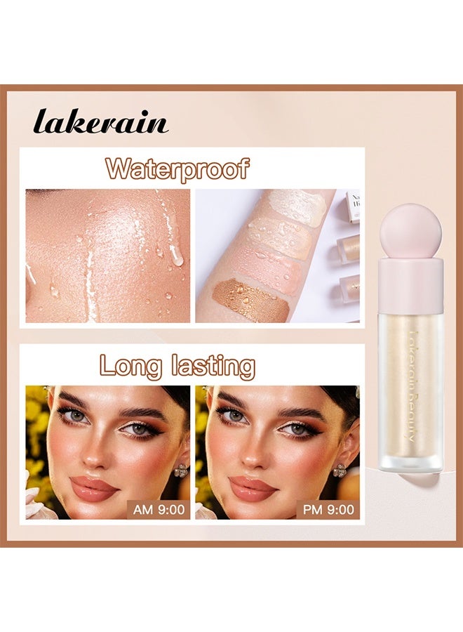 ليكرين هايلايتر للوجه للجسم - إضاءة الجسم - إضاءة سائل - إضاءة سائل للمكياج الكل في واحد - إضاءة خفيفة مرطبة مقاومة للماء للوجه والجسم # 1 ضوء القمر - Image 3