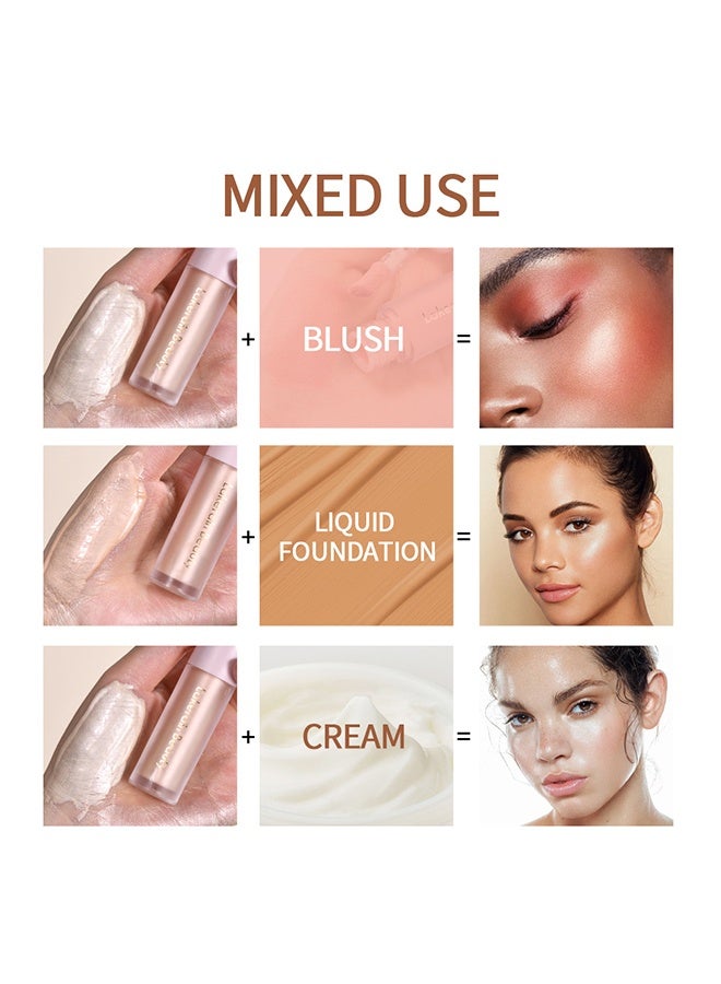 ليكرين هايلايتر للوجه للجسم - إضاءة الجسم - إضاءة سائل - إضاءة سائل للمكياج الكل في واحد - إضاءة خفيفة مرطبة مقاومة للماء للوجه والجسم # 1 ضوء القمر - Image 5