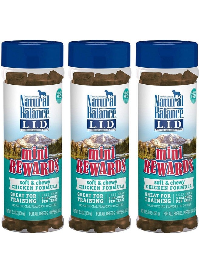 Central Natural Balance Limited Ingredient Diets Mini Rewards Soft and Chewy Dog Treats (Chicken, 3 Pack / 5.3-Ounces Each)