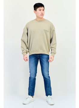 Originals by Brooklyn Cloth Men Crew Neck Brand Logo Long Sleeve Sweatshirt, Tan  - Image 3