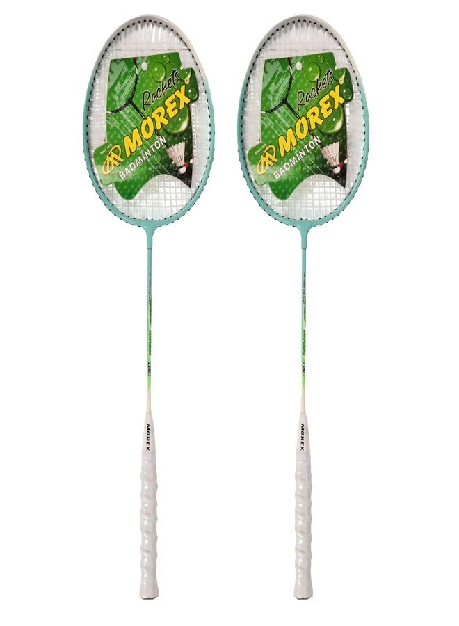 MOVEX Morex Badminton Rackets [ Set of 2 ] for Beginners & Adults | Lightweight Aluminium Shuttle Bat with Full Cover Bag | Badminton Racket for Practice & Match | Grip Handle Shuttle Racket (Green) - Image 1