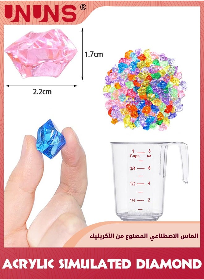 UNUNS 500 grams Vase Fillers,Rainbow Acrylic Fake Crystal Jewels Gems for Wedding Table Scatters and Centerpieces Decoration  - Image 2