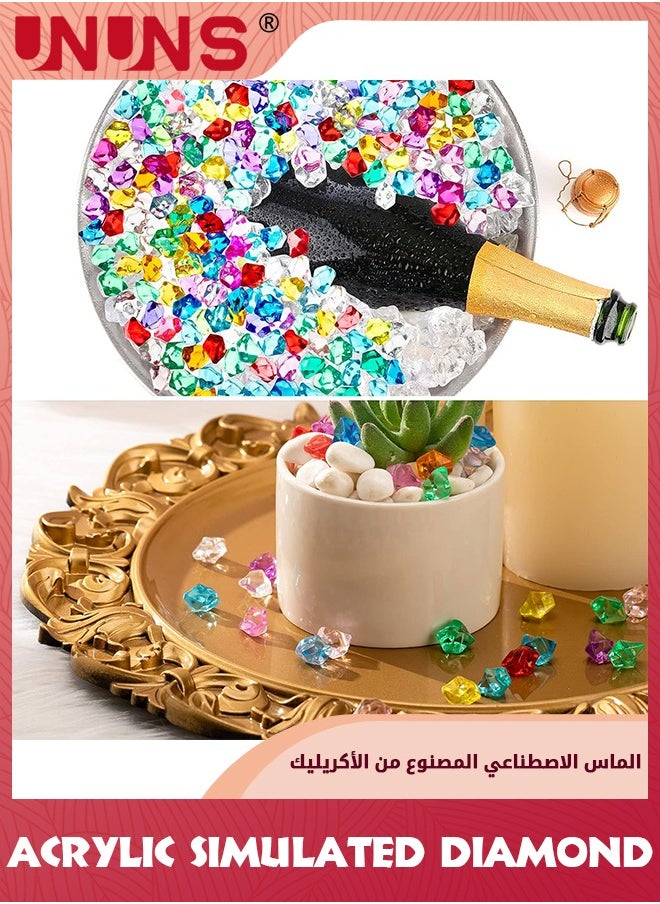 UNUNS 500 grams Vase Fillers,Rainbow Acrylic Fake Crystal Jewels Gems for Wedding Table Scatters and Centerpieces Decoration  - Image 5