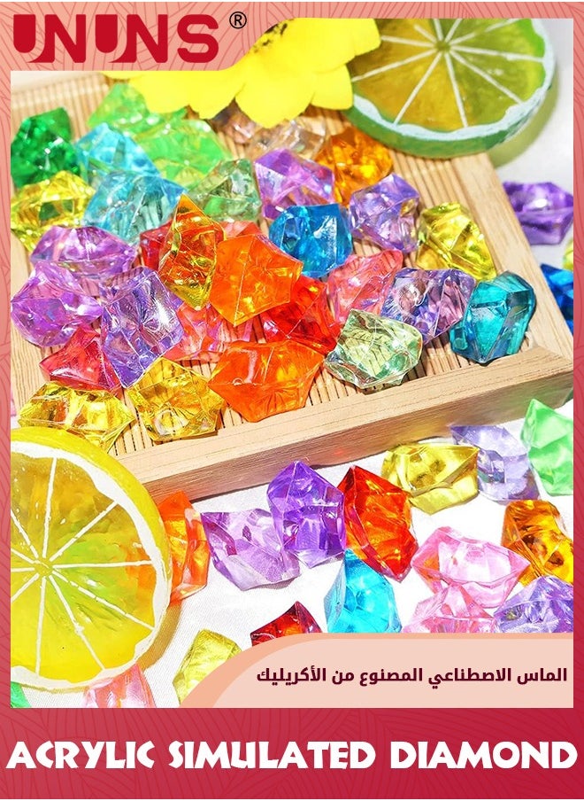 UNUNS 500 grams Vase Fillers,Rainbow Acrylic Fake Crystal Jewels Gems for Wedding Table Scatters and Centerpieces Decoration  - Image 3