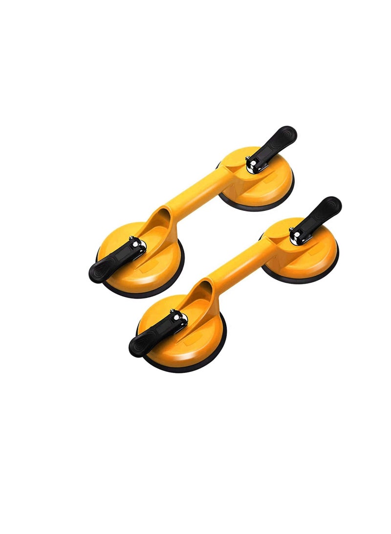Heavy Duty Suction Cup Aluminium Glass Lifter Sucker Pad Carrying Grabbing Tile Puller Gripper for Lifting and Moving Glass Floor Window Tile Granite & Doors Pack of 2 Double Pad - Image 3