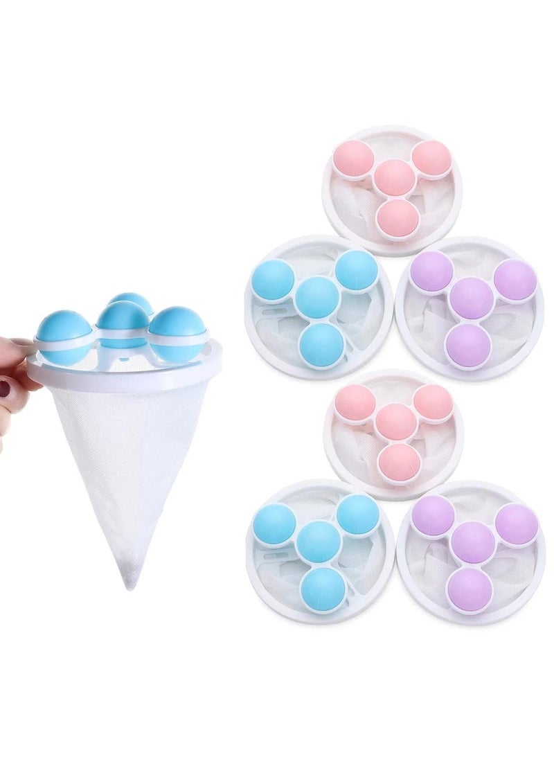 Prostuff.in Prostuffin Laundry Ball Floating Pet Lint Pouch Washing Hair Catcher Household Washing Machine Reusable Mesh Bag Hair Filter Net Random Color 6 Pcs Multicolor  - Image 1
