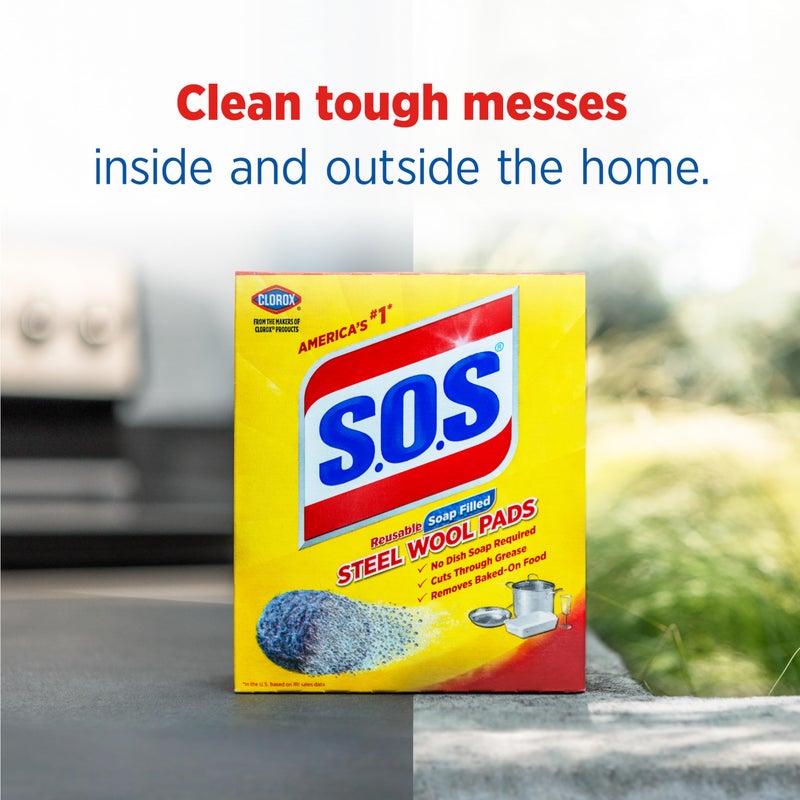 S.O.S Steel Wool Soap Pads, 10 Count - Image 2