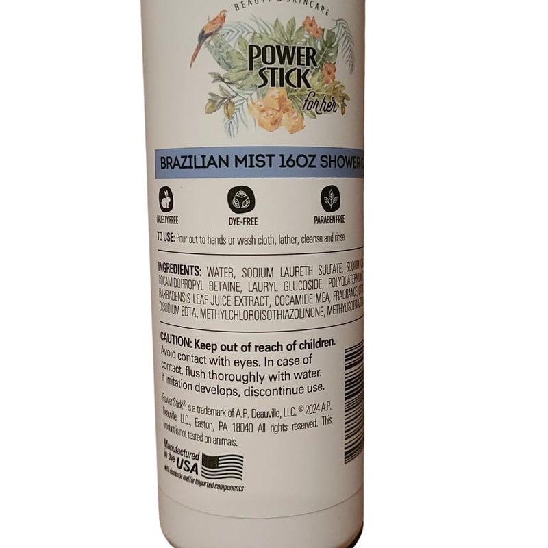 Power Stick Brazilian Mist Shower Gel Notes of Pistachio Salted Caramel 16 FL OZ - Image 3
