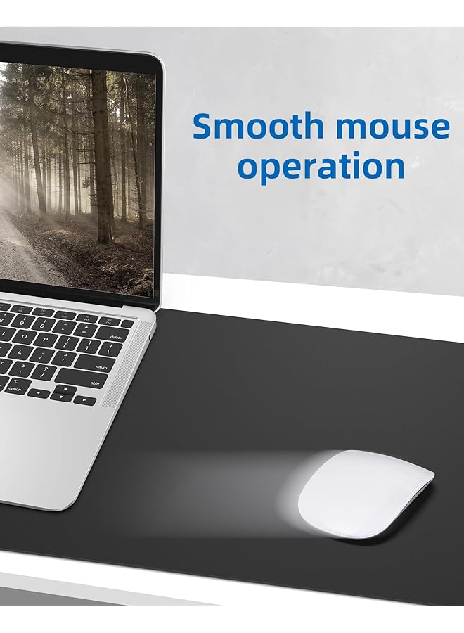 erorex Leather Desk Pad Blotter Mouse Pad Office Desk Mat Non Slip Pu Leather Desk Mat Large Desk Mat Waterproof Keyboard Mat For Office Home Decor Black 31.5 Inch X 15.7 Inch - Image 5