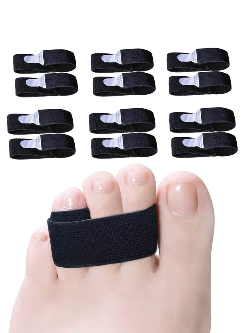 Broken Toe Wraps, 12 Pcs/Pack, Fabric Toe Splint Toe Cushioned Bandages Finger Protectors Straightener Hammer Toe Separators（6 Large Size & 6 Middle Size） - Image 1