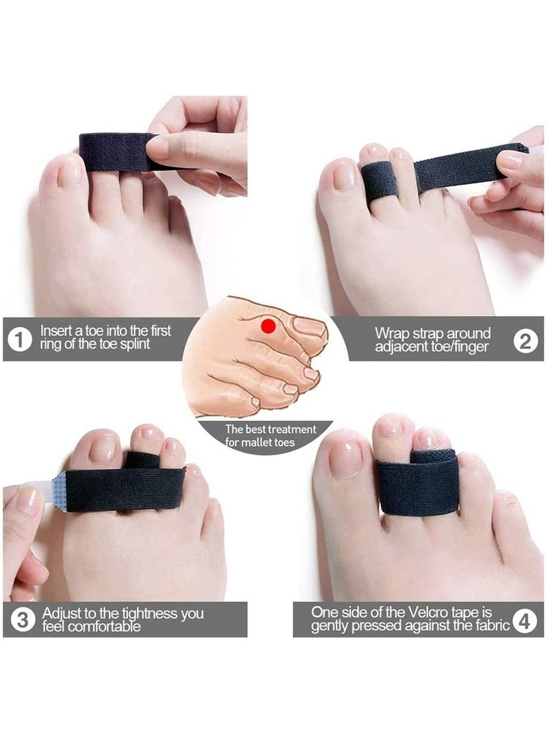 Broken Toe Wraps, 12 Pcs/Pack, Fabric Toe Splint Toe Cushioned Bandages Finger Protectors Straightener Hammer Toe Separators（6 Large Size & 6 Middle Size） - Image 5