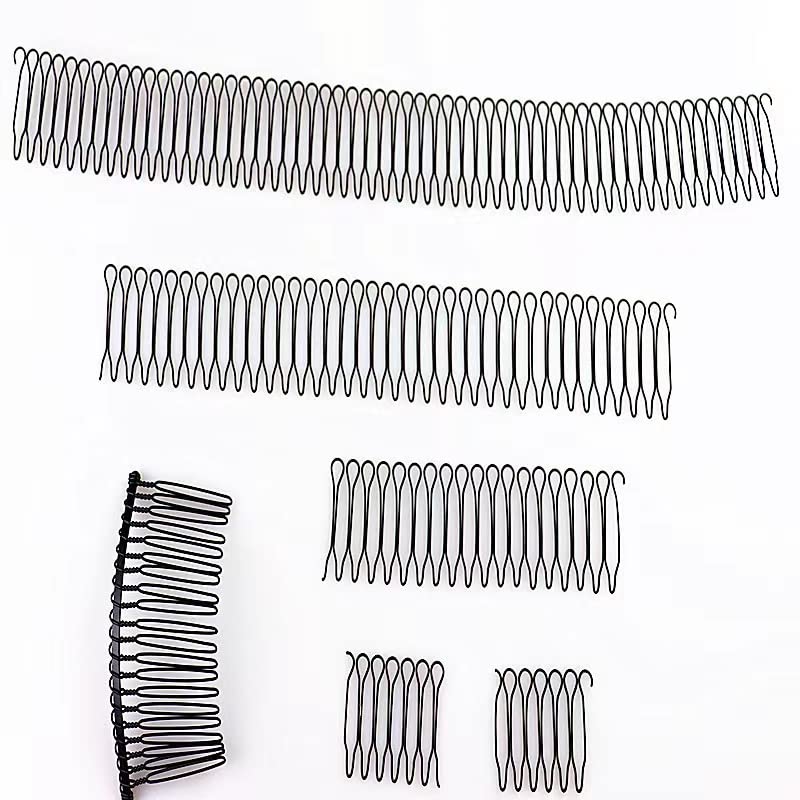 U Shape Hair Finishing Fixer Comb 6 Pieces Bobby Bangs Holder Styling Tool Stretchable Hair Pin U Shape Wavy Comb Clips Spring Headband Circle Styling Black Pins Bun Hairpins for Women Girl