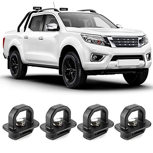 KIMISS 4pcs Truck Bed Tie Down Pickup Anchors Side Wall Loop Stake Hooks Aluminum Alloy Rope Fixed Buckle Universal for Pickup, Trucks, Car, Vehicles navara tie down cleats - Image 4