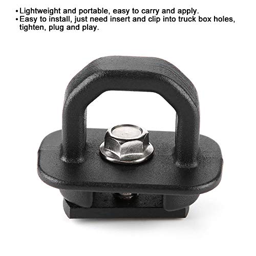 KIMISS 4pcs Truck Bed Tie Down Pickup Anchors Side Wall Loop Stake Hooks Aluminum Alloy Rope Fixed Buckle Universal for Pickup, Trucks, Car, Vehicles navara tie down cleats - Image 3