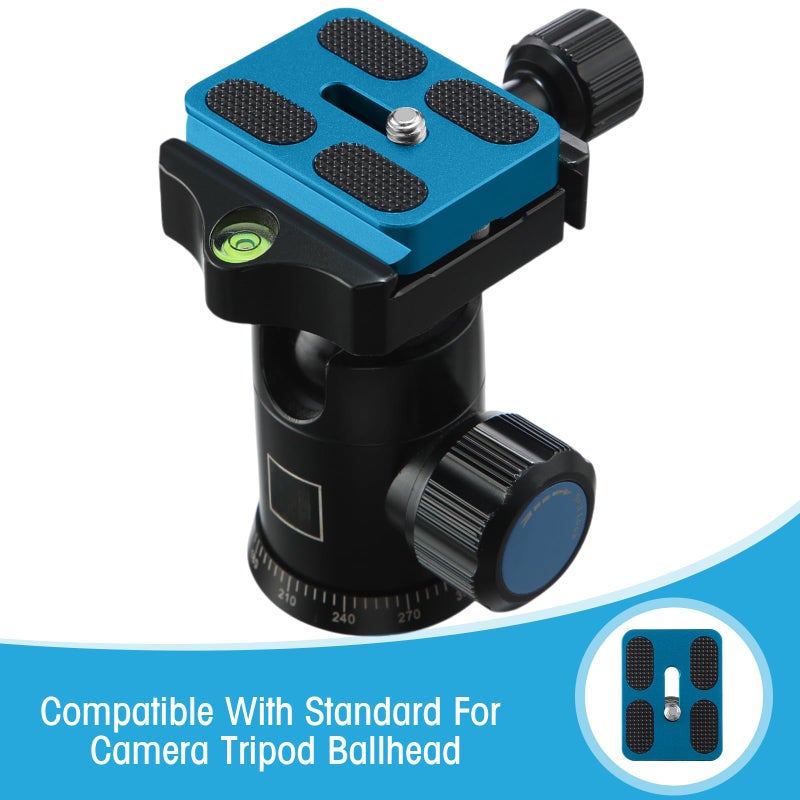 Frienda 2 Pieces Metal Quick Release Plate with 1/4''-20 Camera Screw Tripod Mount Plate Fits Standard for DSLR Camera Tripod Ball Head(Blue,Pu50) - Image 4