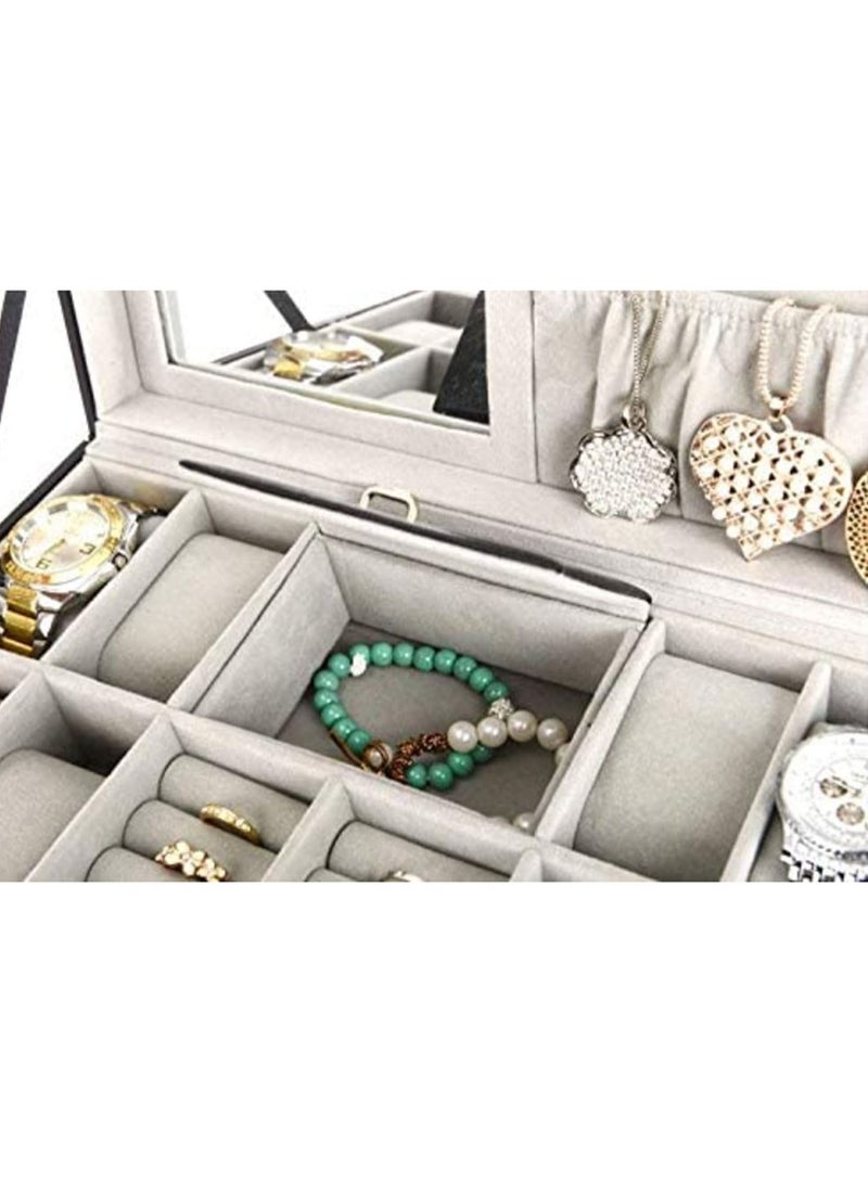 Acrylic Plate Glass Windows Leather Watch Jewelry Ring Storage Box - Image 5