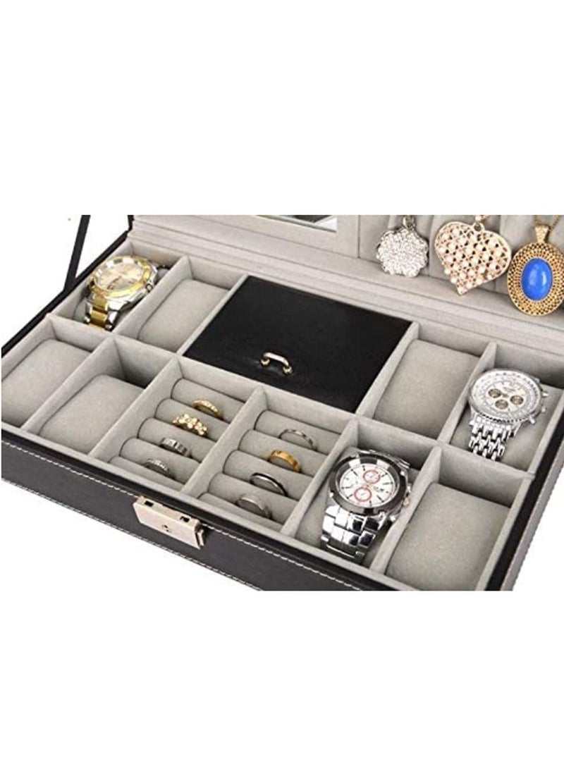 Acrylic Plate Glass Windows Leather Watch Jewelry Ring Storage Box - Image 4