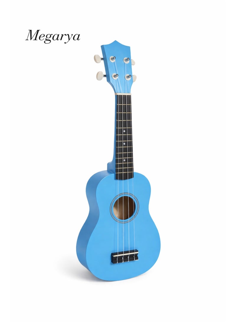 Megarya 21-Inch Concert Ukulele for Beginners & Kids | Mahogany Wood Hawaii Style Ukulele | Blue Finish - Image 1