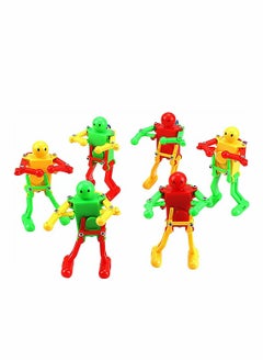 Funny Spring Wind-up Dancing Walking Robot Toy for Kids, Robot Playset for Kids Role Playing, Swing Function Buddies Kids Role Playing, Robots Theme Party Activity, 6 Pcs, Random color