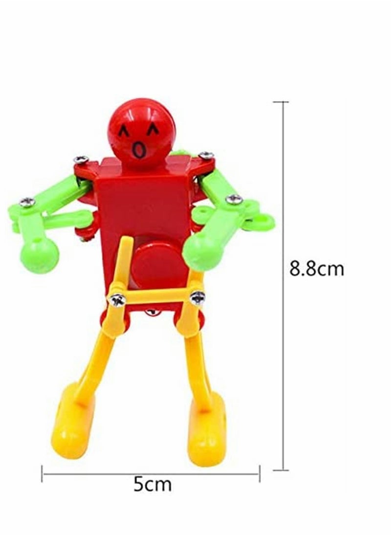 Excefore - Funny Spring Wind-up Dancing Walking Robot Toy for Kids, Robot Playset for Kids Role Playing, Swing Function Buddies Kids Role Playing, Robots Theme Party Activity, 6 Pcs, Random color - Image 1