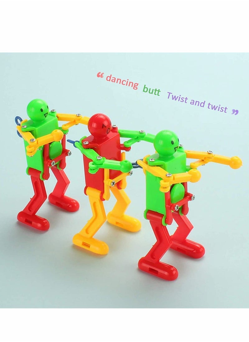 Excefore - Funny Spring Wind-up Dancing Walking Robot Toy for Kids, Robot Playset for Kids Role Playing, Swing Function Buddies Kids Role Playing, Robots Theme Party Activity, 6 Pcs, Random color - Image 1