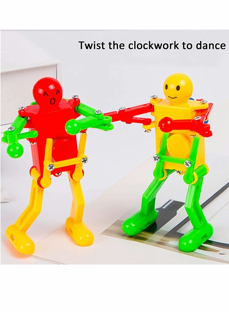Excefore - Funny Spring Wind-up Dancing Walking Robot Toy for Kids, Robot Playset for Kids Role Playing, Swing Function Buddies Kids Role Playing, Robots Theme Party Activity, 6 Pcs, Random color - Image 1