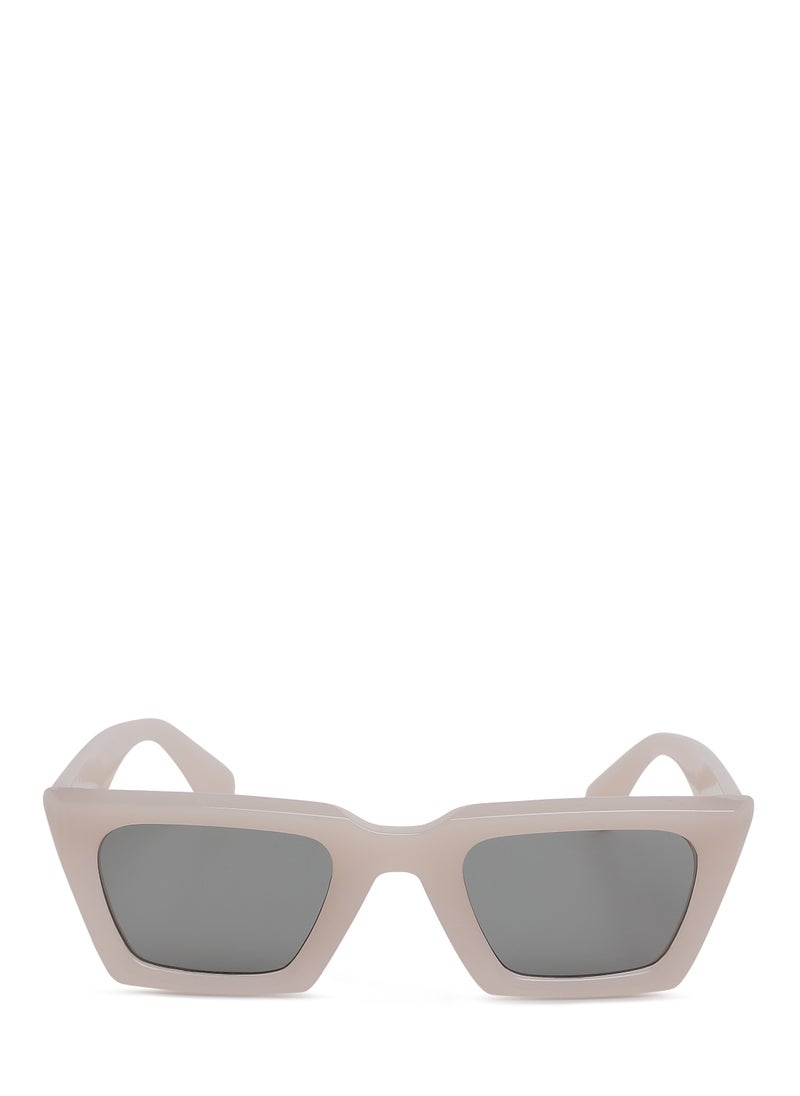 London Rag - Full Rim Wayfarer Sunglasses in White Smoke - Image 1