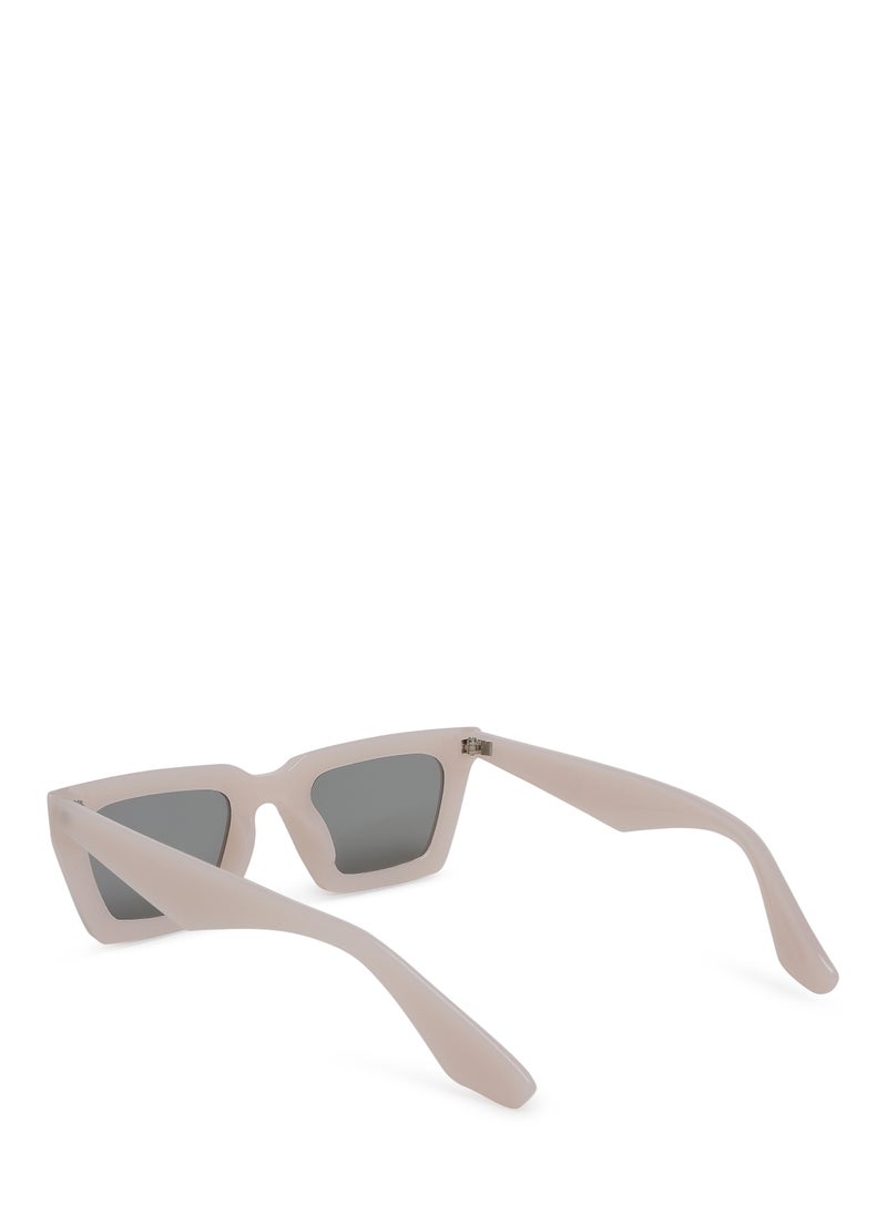 London Rag - Full Rim Wayfarer Sunglasses in White Smoke - Image 1