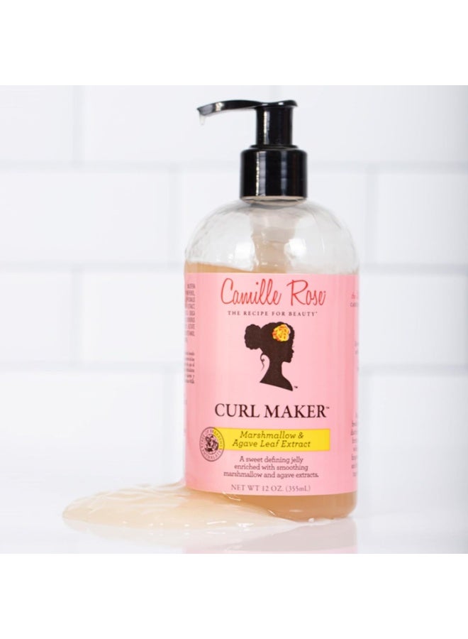 Camille Rose Curl Maker Jelly, crafted to nourish and define curls. Natural, clean formula. For oily, curly, wavy hair 12oz - Image 5