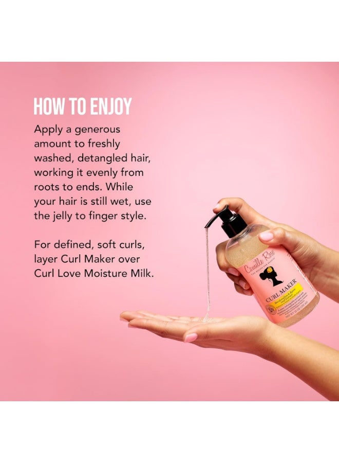 Camille Rose Curl Maker Jelly, crafted to nourish and define curls. Natural, clean formula. For oily, curly, wavy hair 12oz - Image 4