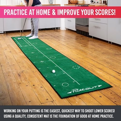PuttOut Large Golf Putting Mat, 367cm x 67cm - Image 3