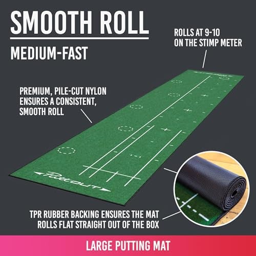 PuttOut Large Golf Putting Mat, 367cm x 67cm - Image 5