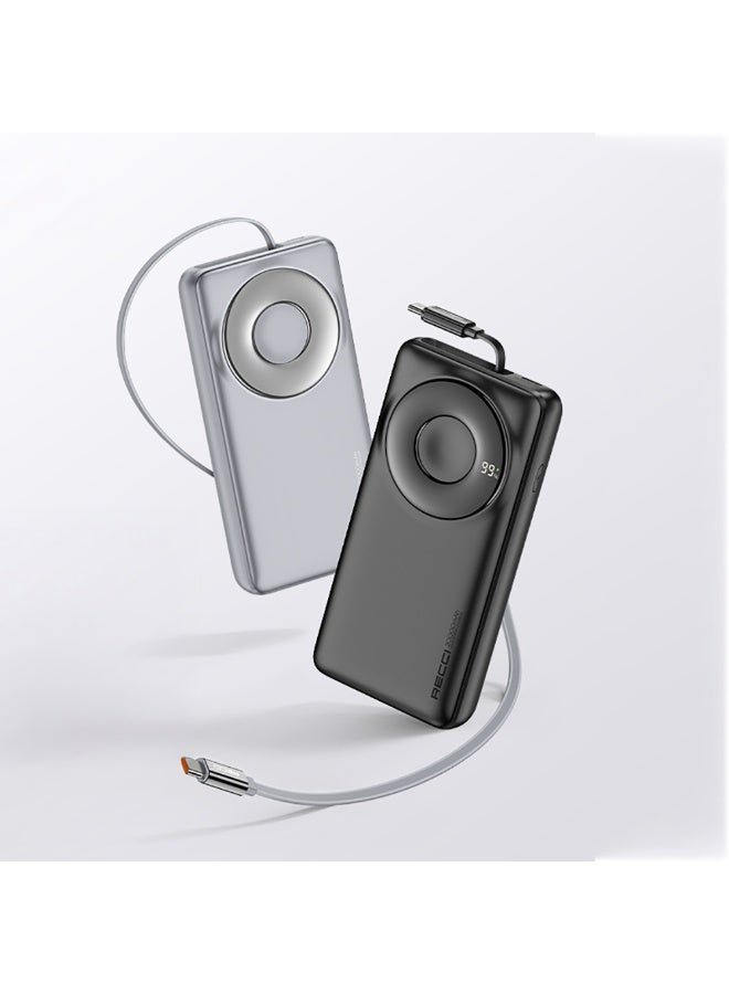 ريتشي Recci RPB-P72 باور بانك 20000mAh شحن سريع جداً 65 واط للابتوب، كيبل Type-C متراجع 70 سم، شاشة رقمية - Image 3